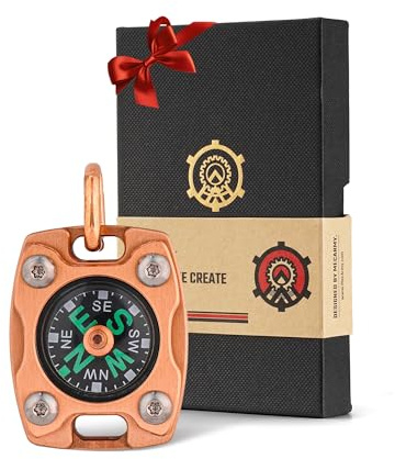 MecArmy Taschen Survival Kompass, Präzisionsnavigation mit Leuchtzifferblatt, wasserdichter Mini-Kompass mit Halskette – Ideal für Schulabschluss, Geburtstage, Outdoor-Wanderungen & Abenteuer
