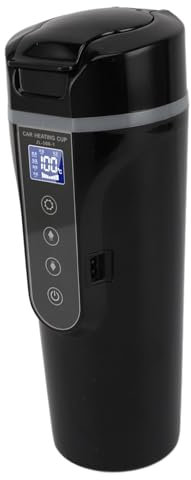 Car Electric Kettle, Smart Car Electric Kettle Stainless Steel 96W 12V 24V 500ml for Home (Black)