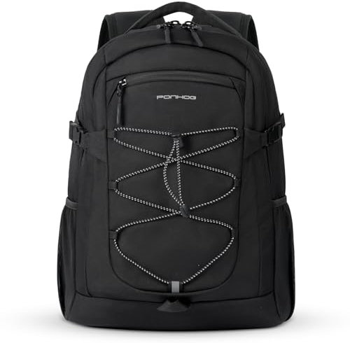 Ponhog Laptop Rucksack - 17 Zoll LaptopRucksack Reiserucksack leicht Wasserabweisend Tagesrucksack Backpack für Arbeit Ausflüge Uni Reise Büro Alltag