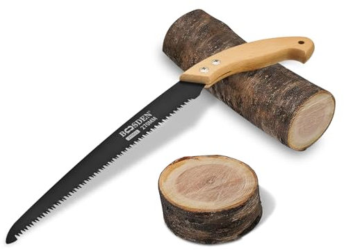 BOOSDEN Seghetto a Mano 11'', Sega per Legno con Manico in Legno, Sega Giapponese da Potatura, Seghetto Manuale per Taglio Alberi, Campeggio, Falegnameria e Giardinaggio