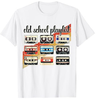 Vintage Old School Playlist 80er Jahre Musikliebhaber Retro 80er Jahre T-Shirt