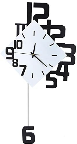 Glomora Orologio da Parete in Ferro battuto in Stile Nordico, Orologi da Stazione Ferroviaria in Stile Europeo, Decorazione Patio Giardino Casa Soggiorno Camera da Letto, per
