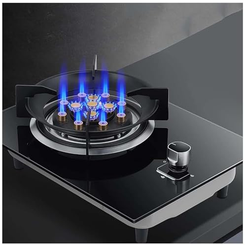 THEGA Estufa De Gas Portátil 1 Quemador - 13 Cavidades Moderaron La Hornilla De Cristal del Cooktop, Cocina De Gas Interior, Cocina De Sobremesa Cocina LPG/NG, Estufa Negra Independiente(NG)