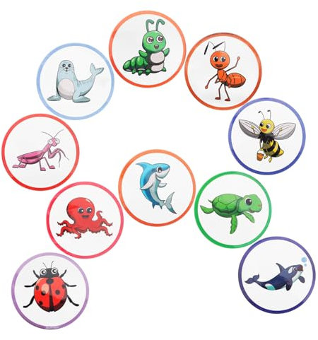 WHAMVOX 10pcs Thermochromic Stickers for Boy Potty Training Toilet Seat Training Sticker Cartoon Animals Potty Changing Reusable for Toddlers