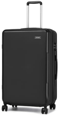 KONO Koffer Groß Hartschalen Leicht ABS+PC Reisekoffer Groß mit 4 Rollen und TSA Schloss 75×48×29cm, 92L, Schwarz