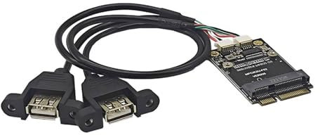 Adaptador doble USB 2.0 hembra a PCIE, convertidor de tarjeta MPCIE a USB, interfaces USB 2.0, adaptador de cable