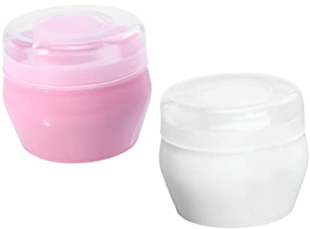 JOINPAYA 2 Juegos Borla de Talco para Bebés con Recipiente Caja para Uso Baño de Bebés Color Claro