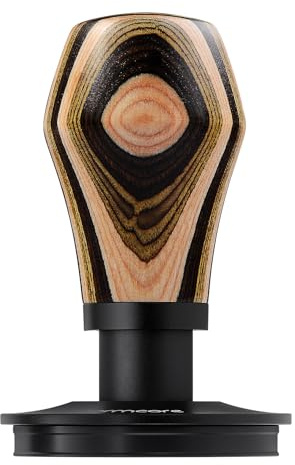 Normcore 58mm Espresso Tamper V4.1, Spring Loaded Coffee Tamper Compatible with 58mm Portafilter Baskets, Titanium PVD Coating Flat Base, Colorful Wood Handle
