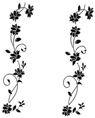 DIYEAH 2 Feuilles Autocollants noirs armoire stickers autocollants de réfrigérateur de fleurs décors réfrigérateur l'appareil stickers PVC