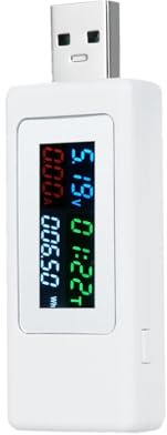 USB Tester USB Power Meter Voltage Current Tester QC Fast Charging Voltmeter Ammeter Multimeter LCD Display Tool for Charger Cable Battery Mobile Phone Power Bank PC Laptop Car
