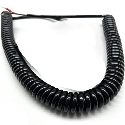 TGDGFKIAS Spring Spiral Cable Stretch, 2 Core 0.5mm² Copper Sheathed Spring Electrical Cable Stretch 2.5-3 Meters(Stretch 2.5meters)