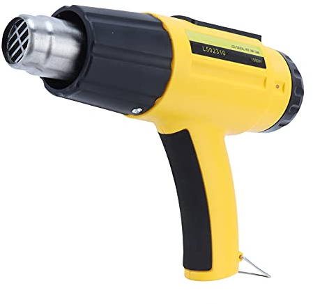 Pistola de calor de temperatura ajustable, mini pistola de aire caliente para elaboración y envuelto de 1100W a 1500W con control de temperatura en tiempo real y protección de