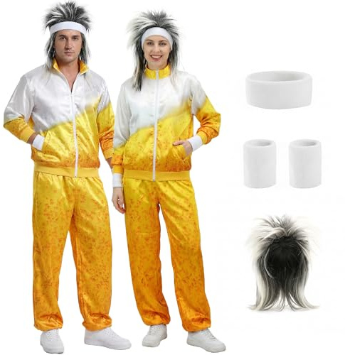 80er Jahre Outfit Damen Herren - 6pcs 80er Trainingsanzug BierkostüM