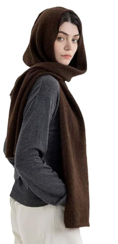 Knit Hooded Wraps Women Long Scarf Accessories Neckwarmer Cape Pashmina Shawls