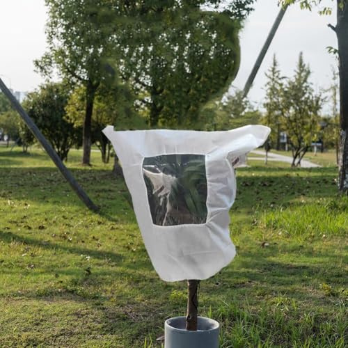 Dolvitrny Copertura termica antigelo per piante da giardino, in tessuto non tessuto con visione, coulisse e chiusura a cerniera, coperta antigelo per il freddo (300 x 300 cm)