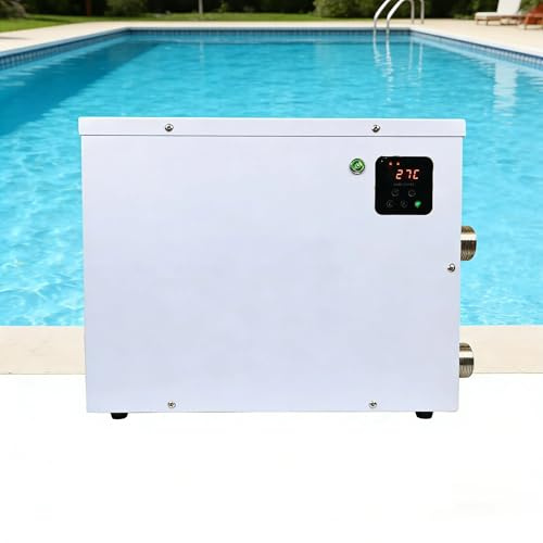 Pompe à Chaleur pour Piscines Chauffage électrique pour Spa et Piscine (11 KW) avec Thermostat et numérique, réservoir d'eau Inclus, Hors Sol et enterrées (220 V).