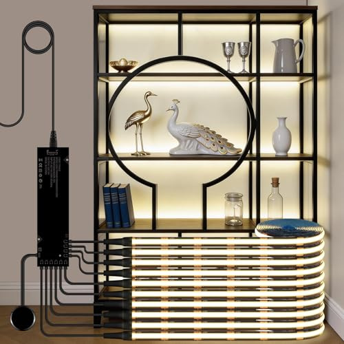 Schwarze Unterschrankleuchte 10 in 1 LED‑Streifen mit Touch‑Dimmfunktion | geeignet für dekorative Beleuchtung von Vitrinen Weinschränken und Ausstellungsvitrinen