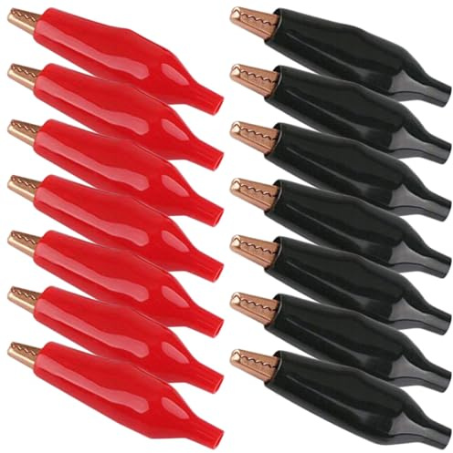 HEANUJJ 30 Piezas de Pinzas de Cocodrilo Aisladas para Cables Revestimiento de Goma y Aleación, Estables y Resistentes para Pruebas Eléctricas y Aplicaciones Electrónicas