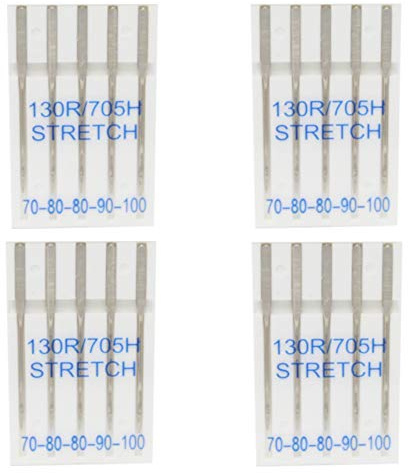 20 Stretch Nähmaschinennadeln 130/705H Größe 90 bis 100 - Flachkolben