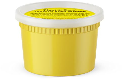 Plant Guru Raw African Shea Butter 16 oz. 100% Pure Natural Unrefined YELLOW - Ideal Moisturizer For Dry Skin, Body, Face And Hair Growth. Great For DIY Soap and Lip Balm Making.