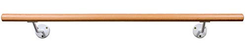 Ballettstange aus Holz, Wandhaltern in 2 Farben, 20cm Wandabstand, 20 Längen 2 Farben wählbar (Hellweiss, 1.50)