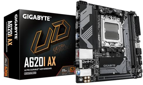 GIGABYTE A620I AX (AM5/ LGA 1718/ AMD/ A620/ Mini-ITX/ 5-Year Warranty/ DDR5/ Single M.2/ PCIe 4.0/ USB 3.2 Gen1 Type-C/Realtek Wi-Fi 6E/ Realtek 2.5GbE/ Q-Flash Plus/PCIe EZ-Latch/Motherboard)