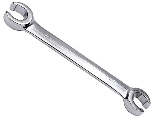 Utoolmart Clé à pipe double extrémité ouverte 22 x 24 mm en acier carbone à cliquet double tête évasée pour clé de voiture et outils à main 1 pièce