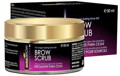 MINA Brow Scrub | Preparing for Eyebrow Makeup & Henna Eyebrow Colouring | The Exfoliating Nourishes and Moisturises Hairs | Prepare The Area For Henna Or Tint 50ml