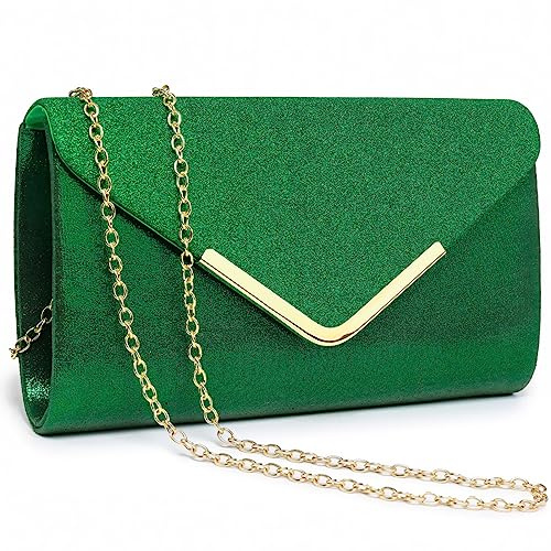 Dasein Abendtaschen für Damen, formelle Clutch, Geldbörsen für Hochzeit, Party, Abschlussball, Handtaschen mit Schultergurt und Glitzerklappe
