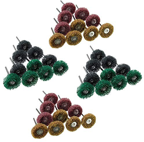 Mesee 40 Stk Polieren Räder, Schleifmittel Polieren (25mm), Schleifmittel Poliermaschine, Schleifscheibe-Polier Schleifscheibe für Rotationswerkzeug, 80/150/240/300Grit