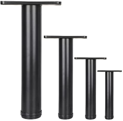 LOVEM Tischbeine Höhenverstellbar, Tischfüße Schwarz, Ø60mm | 20-110 cm Mobelbeine,Ausführung:Lackiert,Beistelltische/Kommode/Bartisch/Stehtisch ?Tisch/Küchenbartisch/Esstisch Beine,4 Stück (90cm)