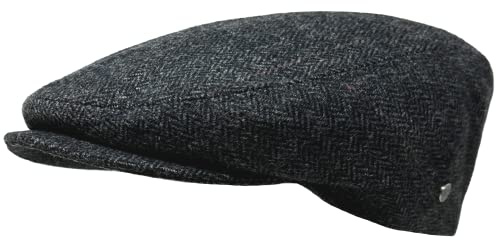 WEROR Herren Schiebermütze Flatcap Schirmmütze Cap Mütze Fischgrät WEROR-380.1 (60, Anthrazit)