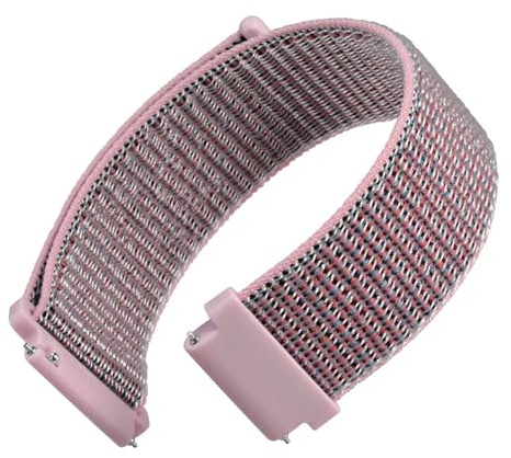 WOCCI Justerbart sportklockarmband i nylon med kardborreband, klockarmband med snabbkoppling för män och kvinnor, bandbredd 18 mm 20 mm 22 mm, Sandrosa, 22mm