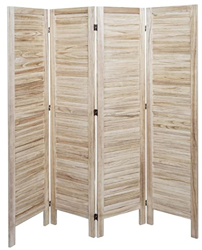 Mendler Paravent HWC-G30 Shabby-Look 170x162cm - Hellbraun | Trennwand, Sichtschutz, Raumteiler