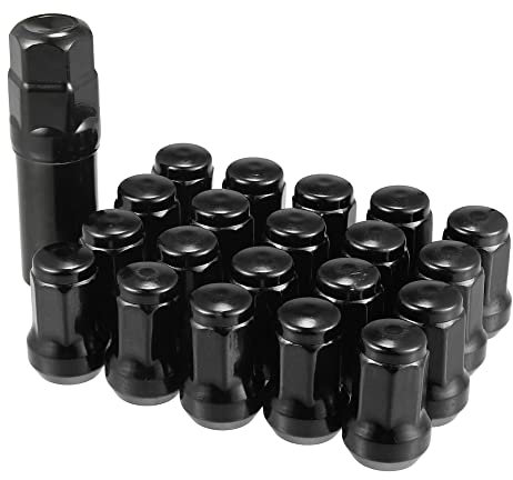 X AUTOHAUX M12x1.25 Car Wheel Heptagon Lug Nut Acorn 32mm Screws - 21 Pcs Black