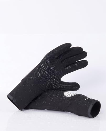 RIP CURL 2023 Flashbomb 3/2 mm 5 Finger Glove WGL1CF - Schwarz Glove Size - M