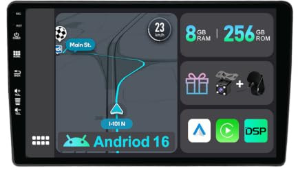 YUNTX [8GB+256GB] Android 16 2 Din Autoradio para Audi A4 (B6/B7) | Seat Exeo-[Integrado CarPlay/Android Auto/DSP/GPS]-IPS 2.5D 9” Touch Screen-CAM+MIC-DAB/Bluetooth 5.0/360 Cámara/Control del Volante