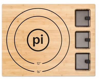 Solo Stove Pi Cutting Board with Containers | Large Chopping Board + 3 Containers with Lids, Bamboo Board for Kitchen, Pizza Measuring Guide, Board: 45,7 x 60 cm, Container: 10,4 x 12 x 6,6 cm