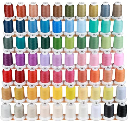 New brothread 60WT Frostig Mattes Maschinenstickgarn 70 Farben 600M zum Sticken von scharfen Konturen, Logos, feinen Schriftzügen, kleinen detaillierten Stickereien und dekoratives Nähen