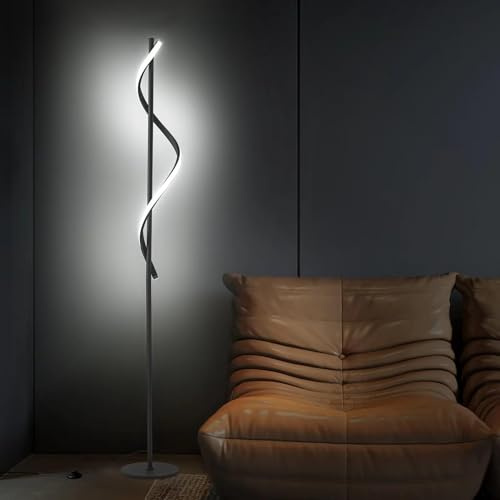 AManLife LED Floor Lamp, 40W Floor Lamps for Living Room, 3 Colour - 5 Levels of Brightness, 63 Standing Lamp Suitable for Living Rooms, Bedrooms, Offices Lamp (with Remote Control + UK-Style Plug)