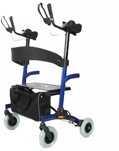 GLETSF Aufrechter Gehwagen für Senioren, Faltbarer Gehwagen, aufrechte, klappbare Rollator-Gehhilfe zum Aufstehen mit Unterarmstütze für ältere Menschen, Rollator-Gehwagen mit Rädern und Korb