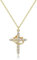 Vergoldete Gepflasterte Kreuzkette mit gedrehter Krone für Damen, 14 Karat drehbare Krone mit Zirkon, elegante Kreuzanhänger-Kette für Frauen, modische Goldkette mit Krone und Kreuzsymbol，（45 + 5 CM）