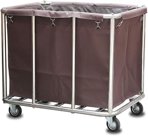Wäscheaufbewahrungswagen, Allzweckwagen, Organizer, Aufbewahrungswagen, Servierwagen, Trolley, kommerzielles Hotel mit abnehmbaren Taschen, Reinigungswagen aus Edelstahl für die Haushaltsfüh