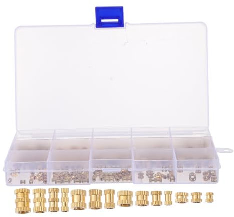 SOLUSTRE 330stücke Teiliges Set Messing-gewindeeinsätzen Mit Geriffeltem Design Für Möbelverbindungen Hohe Festigkeit Und Rostbeständigkeit Installieren