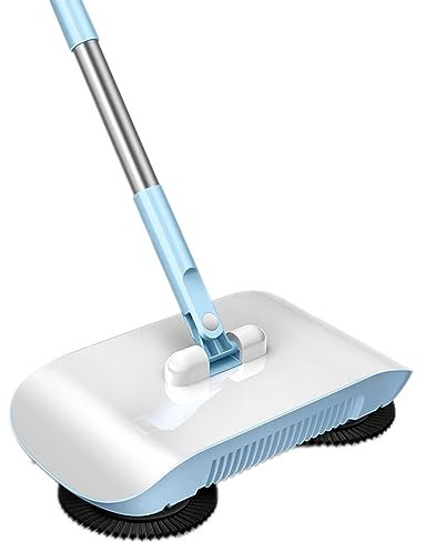YIZITU Barredora manual de suelo portátil, herramienta de limpieza 2 en 1, escoba y trapeador tipo empuje manual, máquina de limpieza de suelos para el hogar