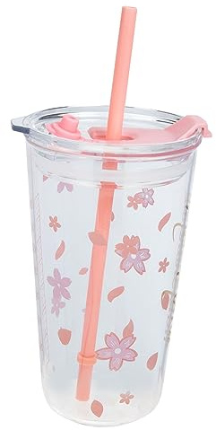 Garneck Tasse à Verre Tasse à Paille Avec Couvercle à Paille Verre Multifonction