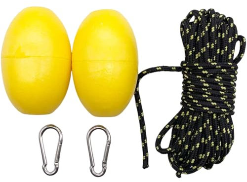 TENYELE Anchors Markierungsbojen, 9 m, Marineseil, Abschleppleine, Anker, Bojen, Schwimmleinen-Clip für Angeln, Drift, See, Anker, Systeme