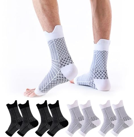 Hhaoysogd Neuropathy Socks 2 Pairs Ankle Brace Orthopaedic Compression Socks Foot Compression Ankle Support Bandage Ankle Joint for Plantar Fasciitis Arthritis Foot Wraps Heel Spurs