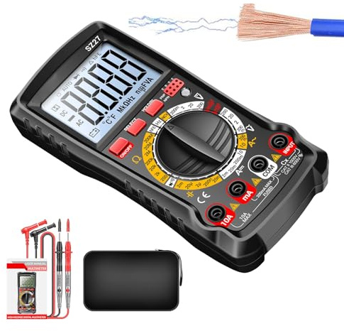 Digital Multimeter Tester,Car Battery Detector Kit | Ohm Volt Amp Test Meter | for Circuit Automotive Outlet Electrical Applications Workshop Home Industrial Garage