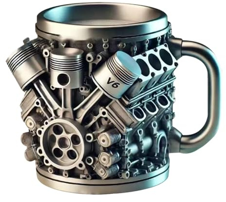 Générique Motif Moteurs V6/V8 Tasse À Thé | Tasse À Café Personnalisée En Acier Inoxydable | Bouteille À Boire Polyvalente Pour Passionnée De Course | Pour La Maison, Studio,
